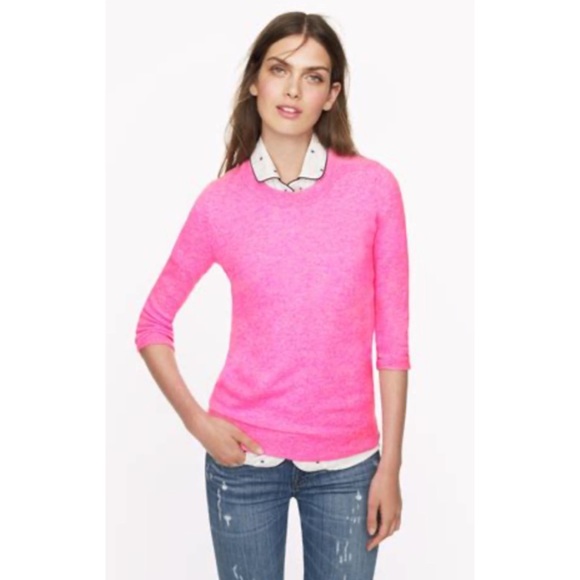 J. Crew | Sweaters | Nwt J Crew Linen Tippi Sweater Bright Pink | Poshmark
